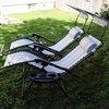 Snow Joe Bliss Hammocks Set of 2 Gravity Free Chairs w Canopy, Drink Tray, and Pillow GFC-026-2CS